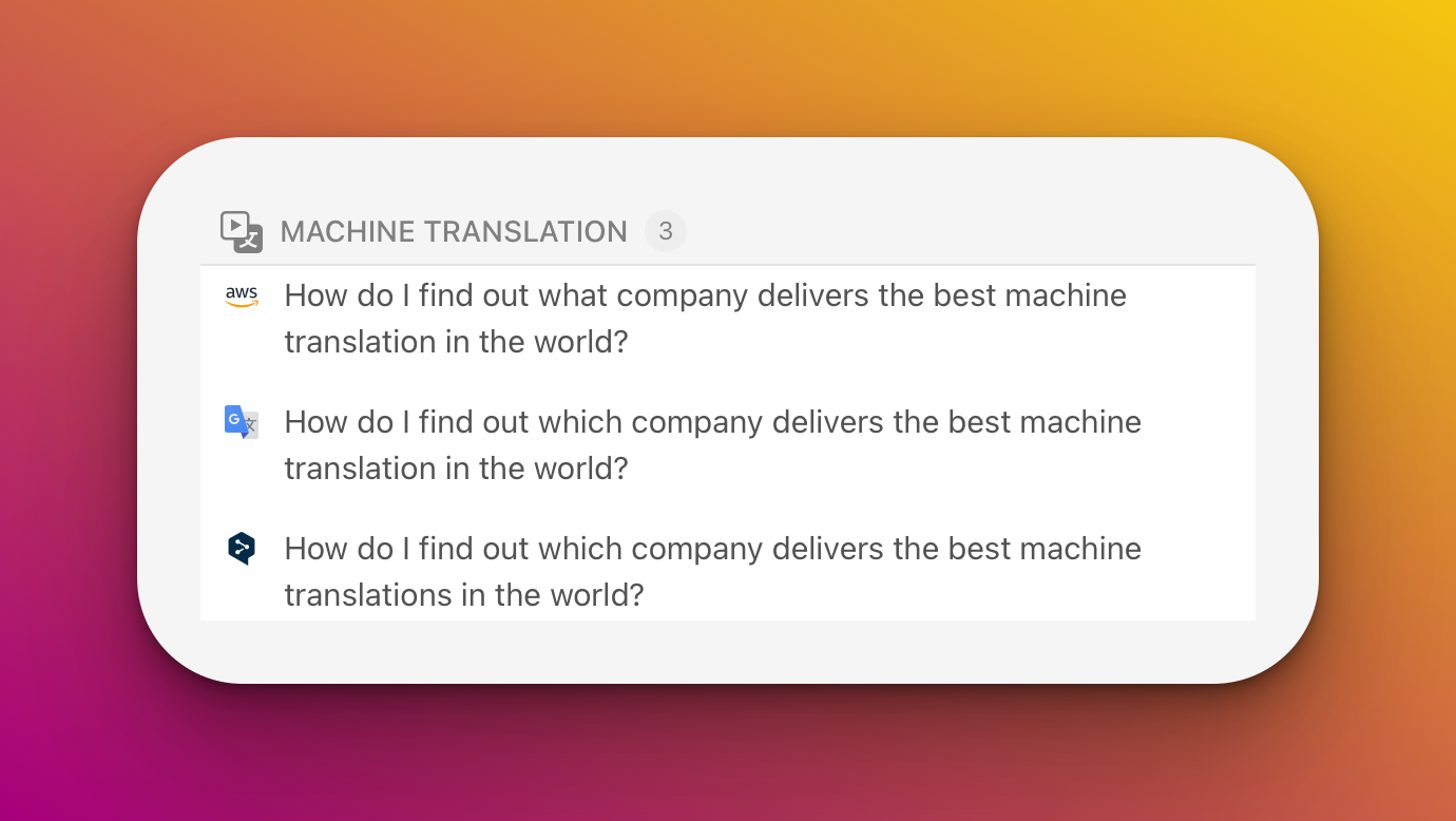 machine translations